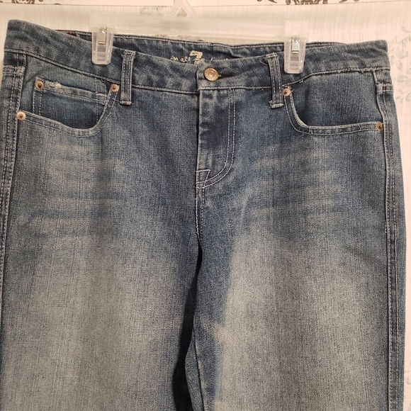 7 For All Mankind A Pocket Boot Cut Jeans  Blue Medium Wash Denim Y2K Size 31 - Picture 2 of 10